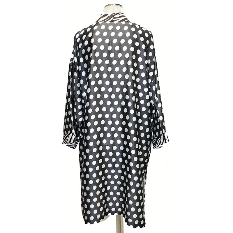 Kimono de semi seda Lunares y cebra sin forro - Imagen 4