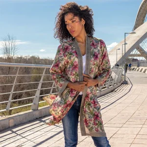 Kimono de semiseda Buganvilla