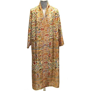 Kimono de semiseda largo estampado