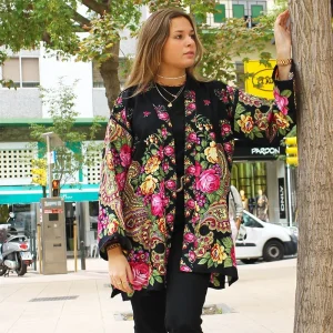 KIMONO FLORES “NEGRO»