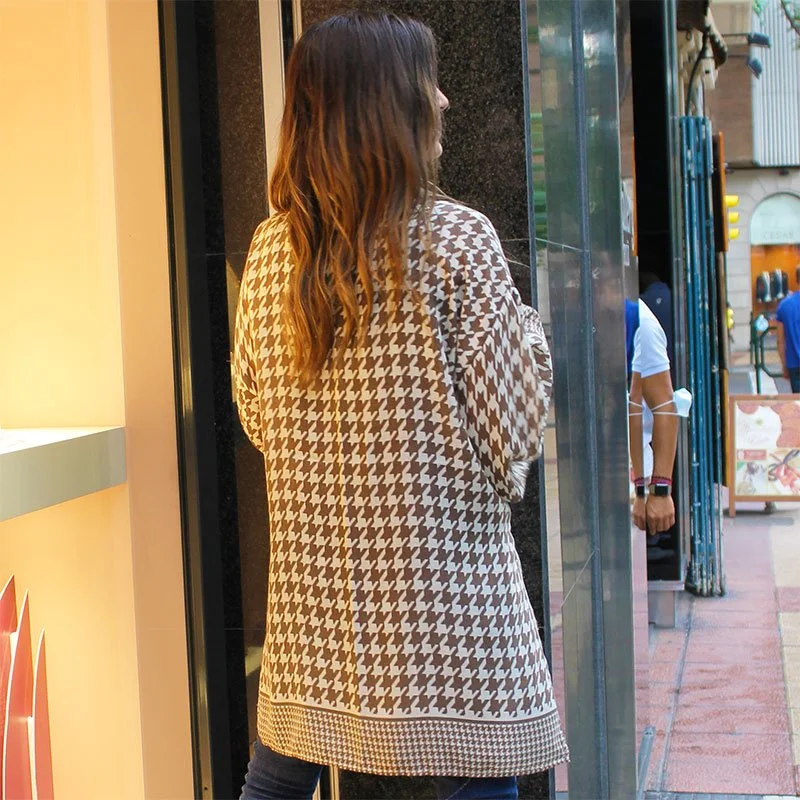 KIMONO “PATA DE GALLO” CÁMEL - Imagen 3