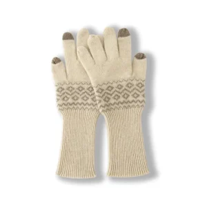 Guantes de punto Fair Isle de cachemira con puntas para pantalla táctil Guantes mágicos