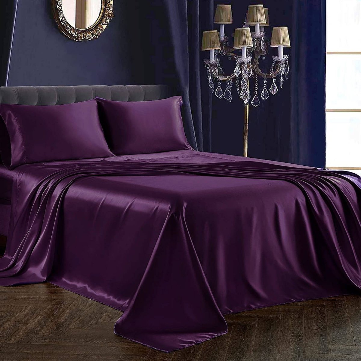 25 Momme Juego de sábanas de Seda Pura de 3 Piezas Ropa de Cama de Seda con sábana encimera y 2 Fundas de Almohada - Imagen 5
