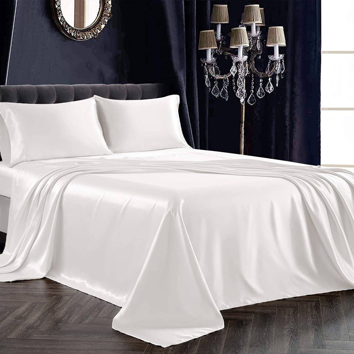 25 Momme Juego de sábanas de Seda Pura de 3 Piezas Ropa de Cama de Seda con sábana encimera y 2 Fundas de Almohada - Imagen 6