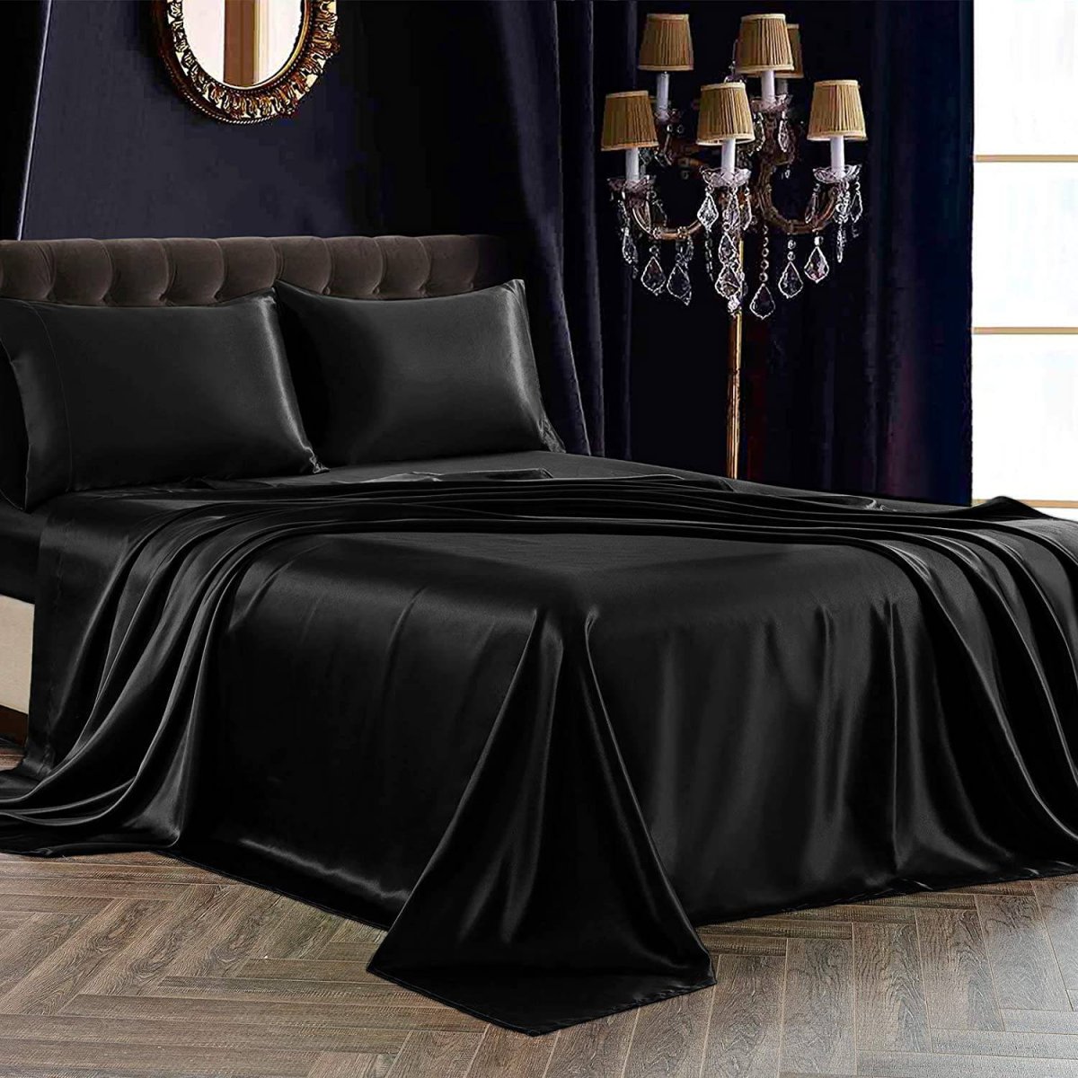 25 Momme Juego de sábanas de Seda Pura de 3 Piezas Ropa de Cama de Seda con sábana encimera y 2 Fundas de Almohada - Imagen 4