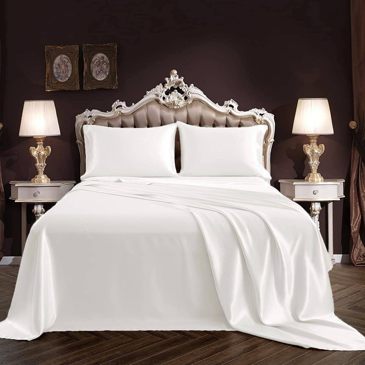 25 Momme Juego de sábanas de Seda Pura de 3 Piezas Ropa de Cama de Seda con sábana encimera y 2 Fundas de Almohada - Imagen 8