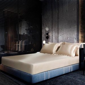 Luxury 100% de ropa de cama de seda 19 Momme 3pcs Set de sábana de seda