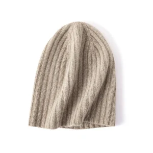 Gorro holgado de cachemira suave Gorro de invierno de punto acanalado de cachemira