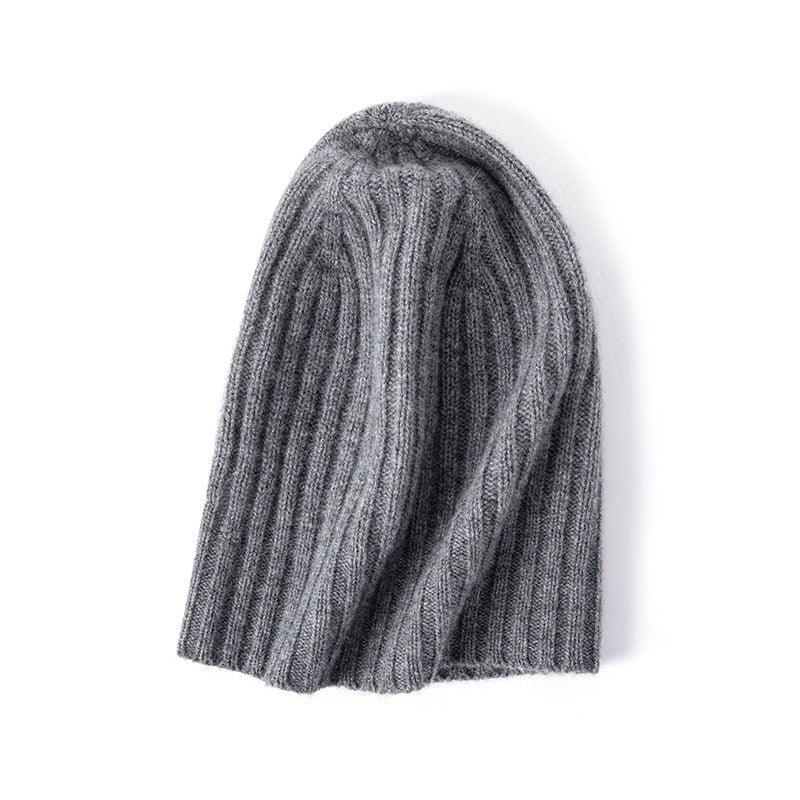 Gorro holgado de cachemira suave Gorro de invierno de punto acanalado de cachemira - Imagen 4