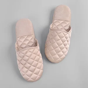Zapatillas de seda de lujo para mujer Zapatillas de casa suaves