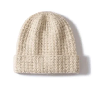 Gorro de cachemira de punto jaspeado Gorro de invierno de cachemira texturizado Gorro de cachemira