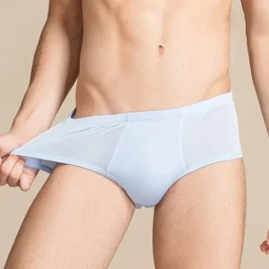 Hombres calzoncillos de seda cómodos Triángulo de seda transpirable Boxer