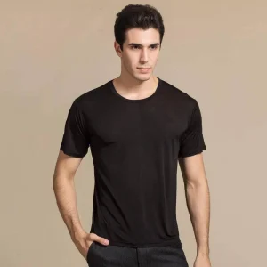Camiseta de seda de la tripulación de la tripulación de la tripulación camisas de seda