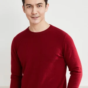 Suéter de cachemira con cuello redondo para hombre Jersey de punto de cachemira de manga larga