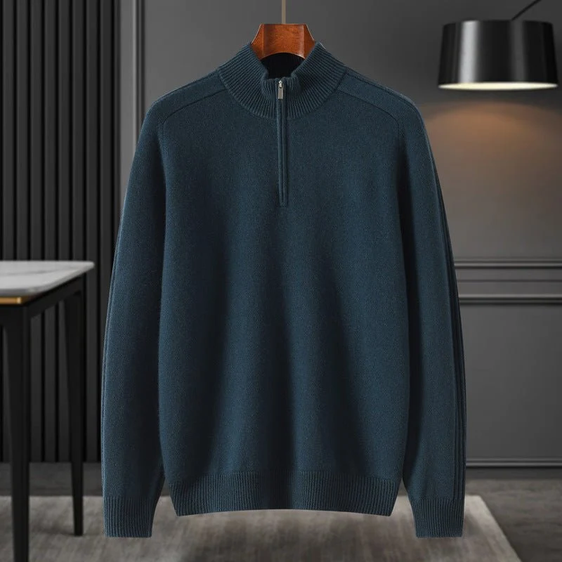 Bloque de color para hombre Patrón de diamante Pure Cashmere Sweater Crew Cuel - Imagen 6
