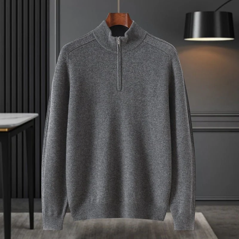 Bloque de color para hombre Patrón de diamante Pure Cashmere Sweater Crew Cuel - Imagen 7