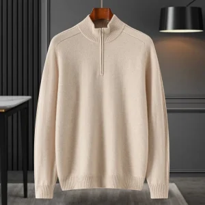Bloque de color para hombre Patrón de diamante Pure Cashmere Sweater Crew Cuel
