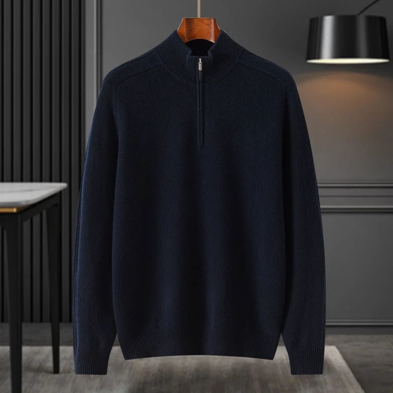Bloque de color para hombre Patrón de diamante Pure Cashmere Sweater Crew Cuel - Imagen 4