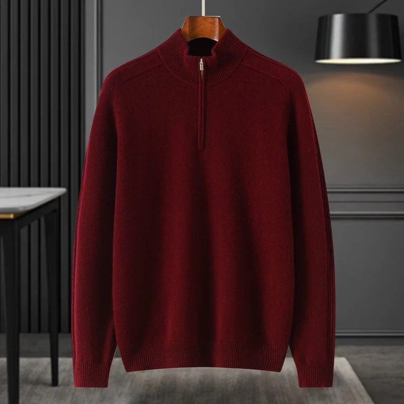 Bloque de color para hombre Patrón de diamante Pure Cashmere Sweater Crew Cuel - Imagen 5