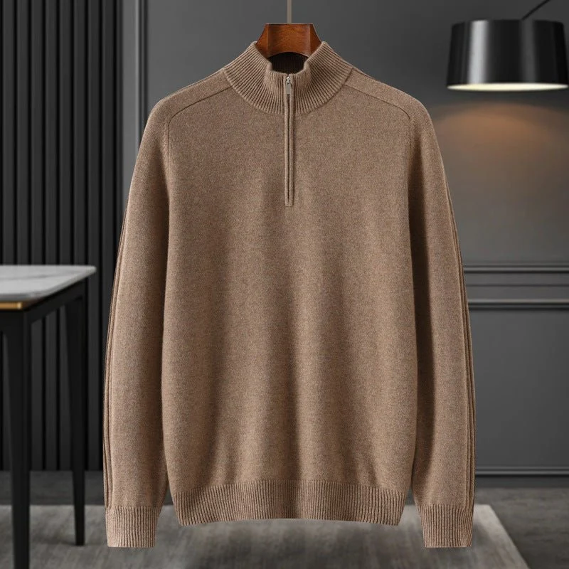 Bloque de color para hombre Patrón de diamante Pure Cashmere Sweater Crew Cuel - Imagen 3