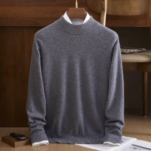 Bloque de color para hombre Patrón de diamante Pure Cashmere Sweater Crew Cuel