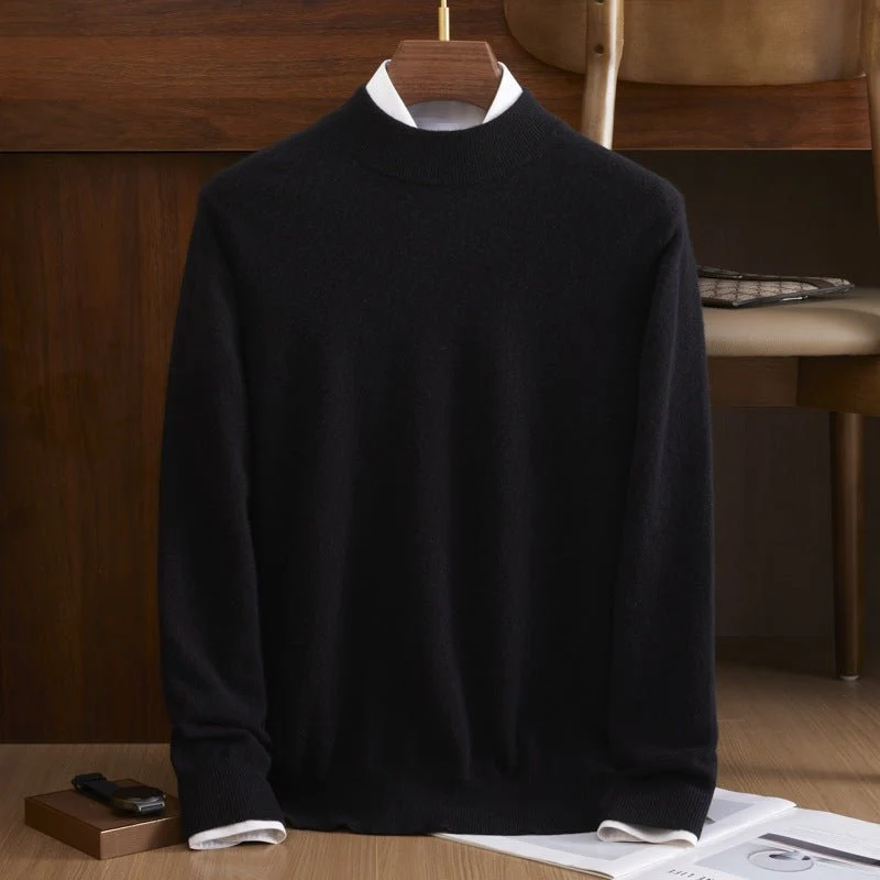 Bloque de color para hombre Patrón de diamante Pure Cashmere Sweater Crew Cuel - Imagen 7