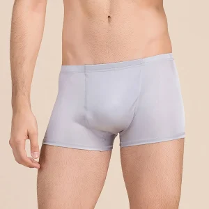 Boxeador de seda calzones hombres ropa interior tejida de seda cómoda boxeador de seda