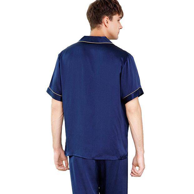 Conjunto de pijama de seda de manga corta para hombre Pijama de seda de morera - Imagen 4