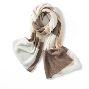100% Cashmere Colorblock Buffmere Cashmere Chal y envoltura de invierno