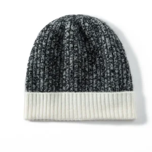Sombrero de gorro de cachemir puro gorro de gorro de dos tonos gorro de invierno