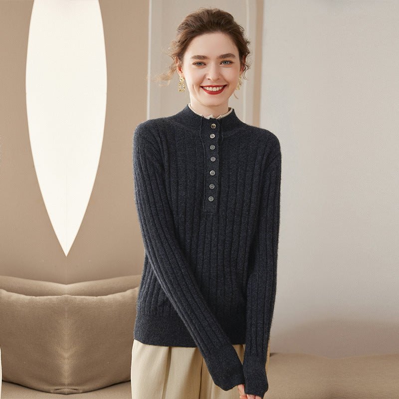 Sweater de cachemir de cuello de mujer - Imagen 3