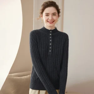 Sweater de cachemir de cuello de mujer