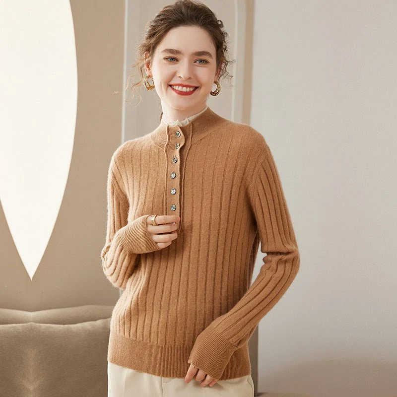 Sweater de cachemir de cuello de mujer - Imagen 6