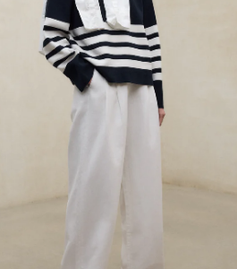 Ecoalf pantalon Miel blanco