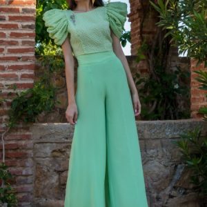 Matilde Cano conjunto cuadros verde
