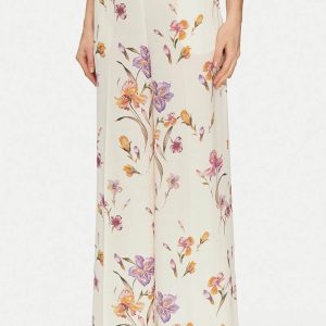 Twinset pantalon de crepe con flores