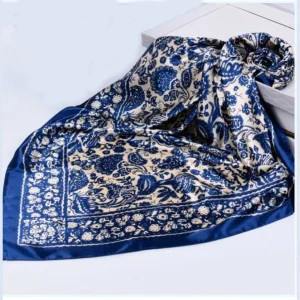 PAÑUELOS  DE MUJER BEIGE Y AZUL