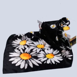 Pañuelos de mujer estampado Margaritas negro