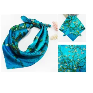Pañuelo de cuello de seda «Almendro en flor». Pintores