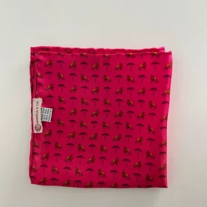 Pañuelo Seda Leones Rosa Fucsia