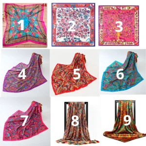 Pañuelos estampados de imitación seda