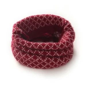 Polaina de cuello de bufanda infinita de punto Fair Isle de cachemira gruesa para mujer