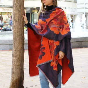 PONCHO «MORADO-NARANJA»