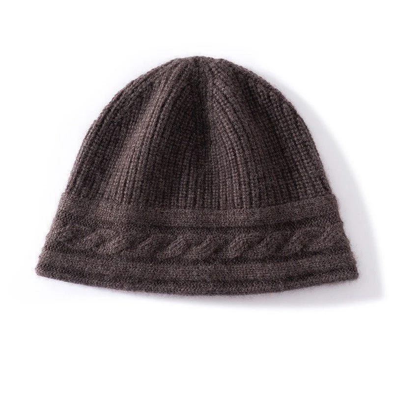 Gorro de cachemira pura Gorro de cachemira ultra suave para mujer Gorro acanalado con banda tipo cable - Imagen 6