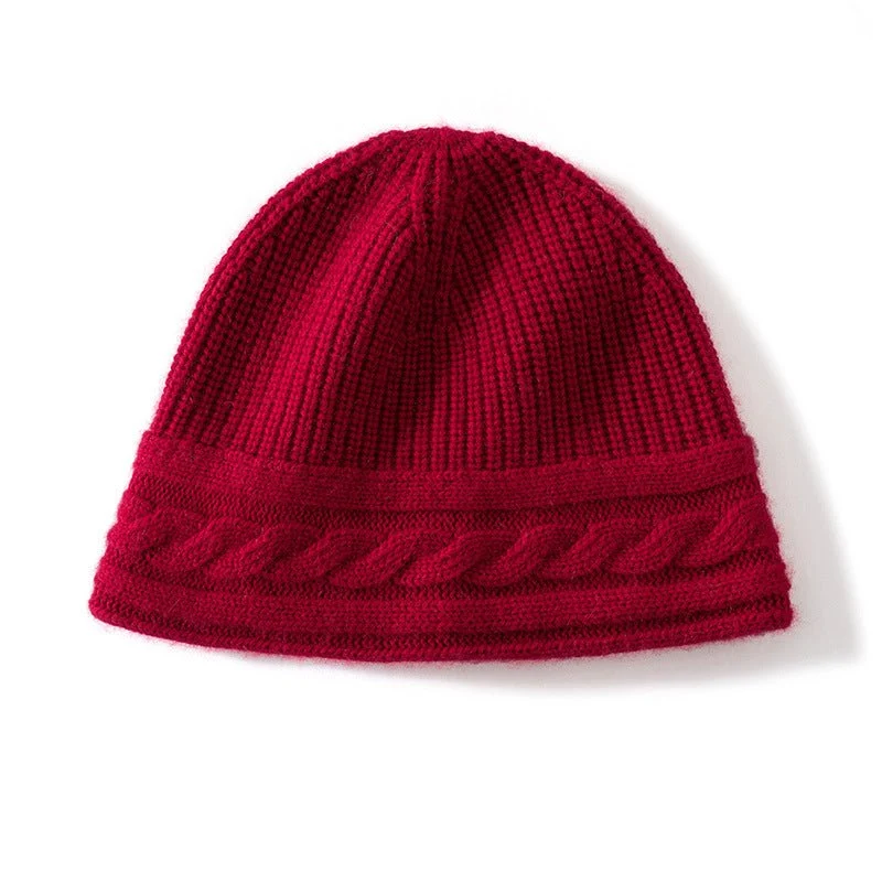 Gorro de cachemira pura Gorro de cachemira ultra suave para mujer Gorro acanalado con banda tipo cable - Imagen 8