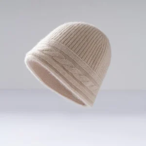 Gorro de cachemira pura Gorro de cachemira ultra suave para mujer Gorro acanalado con banda tipo cable