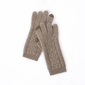 Guantes de cachemira pura para mujer Pantalla táctil de punto de ochos de cachemira suave