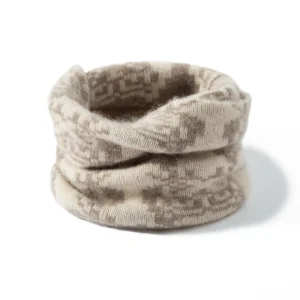 Pure Cashmere Infinity Buff with Gaiter de cachemira con estampado geométrico