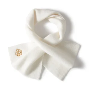 Bufanda de puro cashmere Calentador de cuello de cachemir con flor bordada