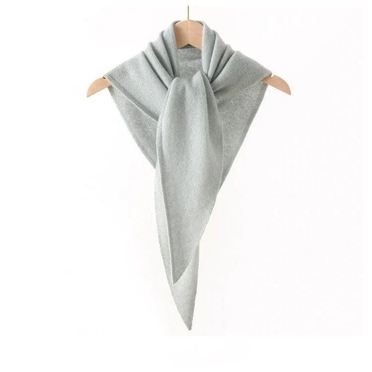 Bufanda de cuello triangular de puro cachemira, envoltura de punto de cachemira, pañuelo de cachemira - Imagen 8